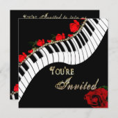 Piano/Muzikale Uitnodiging - Multidoel (Voorkant / Achterkant)