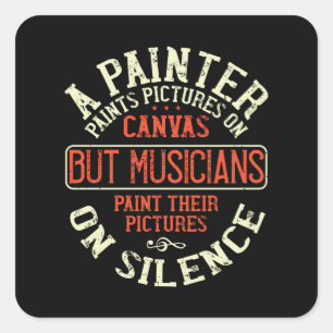 Piano - Muzikanten schilderen Afbeeldingen Vierkante Sticker