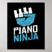 Piano Ninja Clef Music Poster (Voorkant)