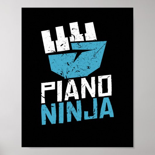 Piano Ninja Clef Music Poster (Voorkant)