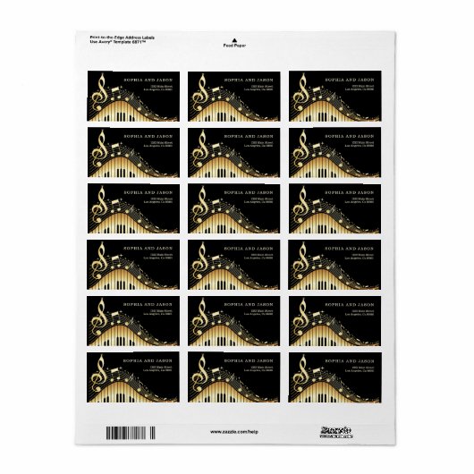 Piano Notes Clean Etiket (Full Sheet)