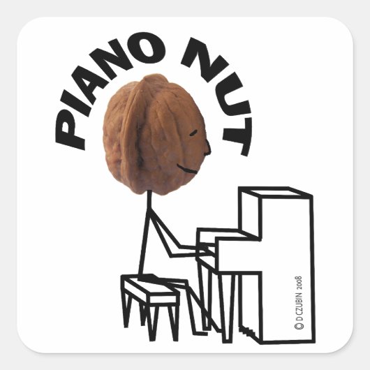 Piano Nut Vierkante Sticker (Voorkant)