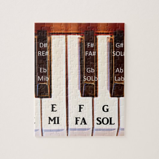 Piano Octave DO RE MI Legpuzzel (Verticaal)