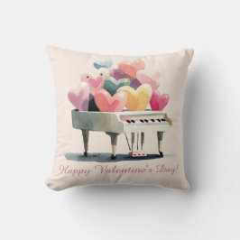 Piano of Love Hearts Valentine's Day Kussen