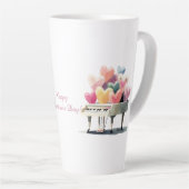 Piano of Love Hearts Valentine's Day Latte Mok (Rechterhoek)