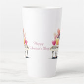 Piano of Love Hearts Valentine's Day Latte Mok (Voorkant)