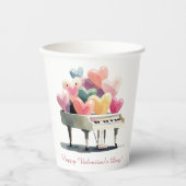 Piano of Love Hearts Valentine's Day Papieren Bekers (Voorkant)
