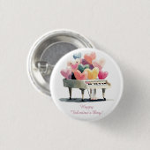 Piano of Love Hearts Valentine's Day Ronde Button 3,2 Cm (Voorkant /achterkant)