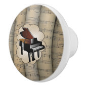 Piano on Cloud ~ Rolling Sheet Music Background ~ Keramische Knop (Rechts)