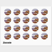 Piano op een strand ronde sticker (Vel)