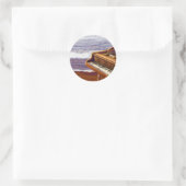 Piano op een strand ronde sticker (Tas)