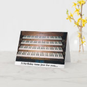 Piano Organ Keyboard Verjaardag Wenskaart Kaart (Gele Bloem)
