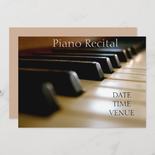 Piano Overweging elegant stijlvol formaat Kaart (Voorkant / Achterkant)