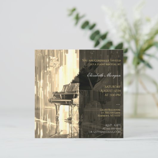 Piano Overweging Goud Kaart (Staand voorkant)