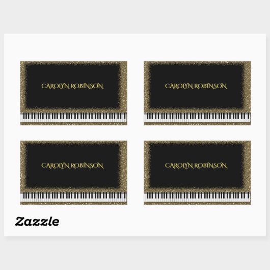 Piano Overweging Gouden Faux Glitter Sticker (Vel)