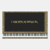 Piano Overweging Gouden Faux Glitter Sticker (Voorkant)