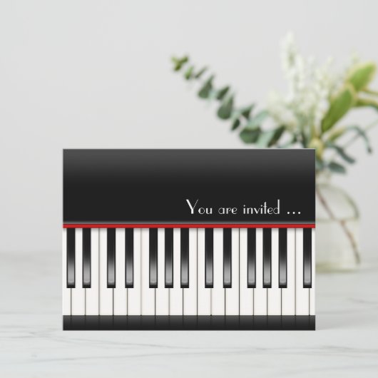 Piano Overweging Invite Kaart (Staand voorkant)