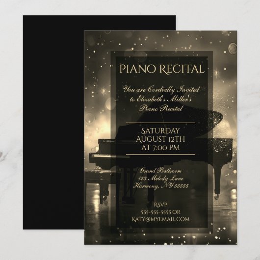 Piano Overweging met Gouden Lichten Kaart (Voorkant / Achterkant)