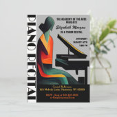 Piano Overweging Moderne minimale Abstracte uitnod Kaart (Staand voorkant)