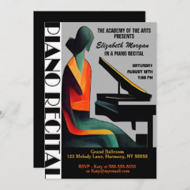 Piano Overweging Moderne minimale Abstracte uitnod Kaart