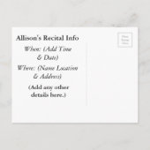 Piano Overweging Muzikale Overweging Uitnodigingen (Achterkant)