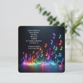 Piano Overweging Neon muzieknoten Kaart (Staand voorkant)