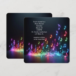 Piano Overweging Neon muzieknoten Kaart