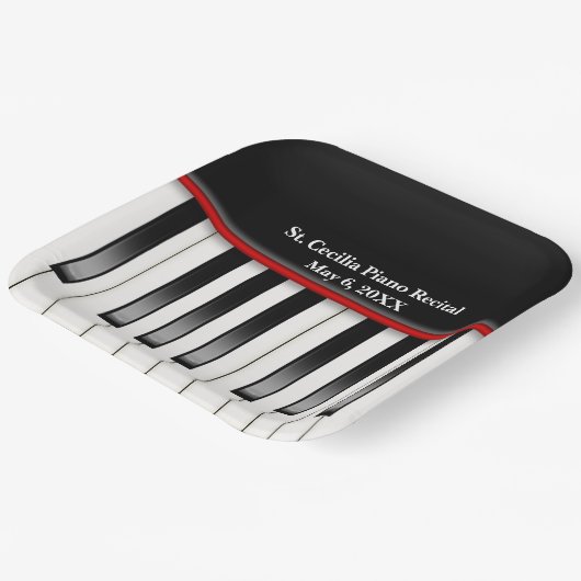 Piano Overweging-toetsenbord Papieren Bordje (Gebogen)