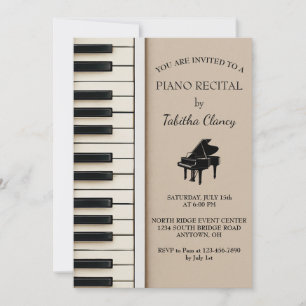 Piano Overweging Uitnodiging met Toetsenbord Ontwe