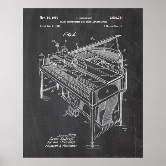 Piano Patent Poster (Voorkant)