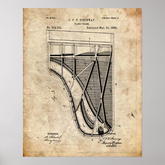 Piano Patent Poster (Voorkant)