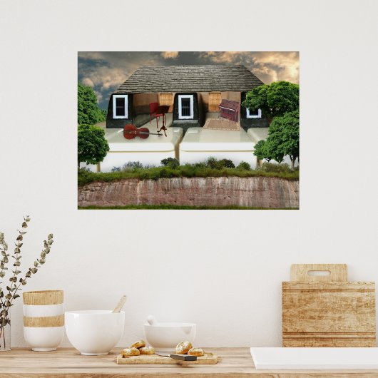 Piano Penthouse Sunset Poster (Keuken)