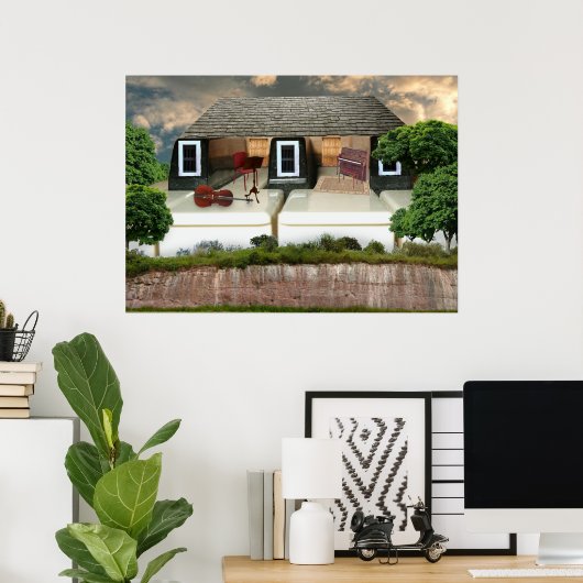 Piano Penthouse Sunset Poster (Thuiskantoor)