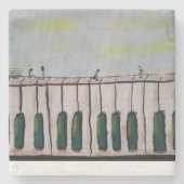 Piano People Stone Onderzetter (Voorkant)