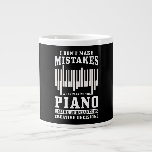 Piano Pianist Gift Grote Koffiekop (Voorkant)