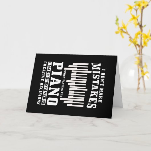 Piano Pianist Gift Kaart (Gele Bloem)