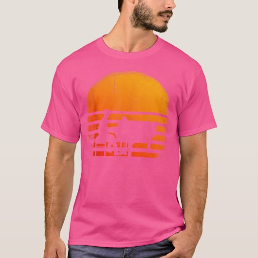 Piano Pianist Retro Sunset Piano T-shirt (Voorkant)