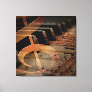 Piano pianist toetsenbord canvas afdruk