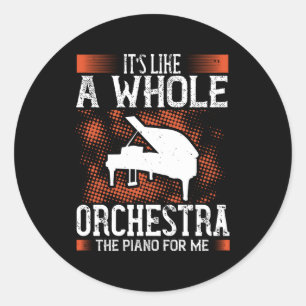Piano - Piano is een heel orkest Ronde Sticker