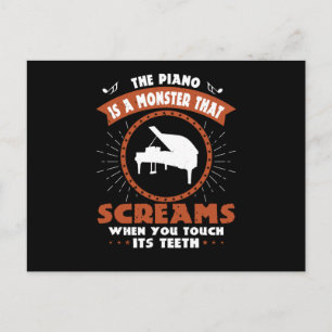 Piano - Piano Is Een Monster Met Tanden Briefkaart