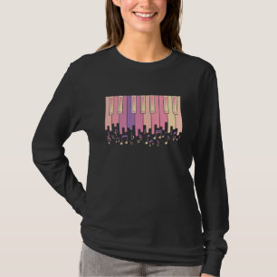 Piano Piano Keyboard Synthesizer and Treble Clef T-shirt
