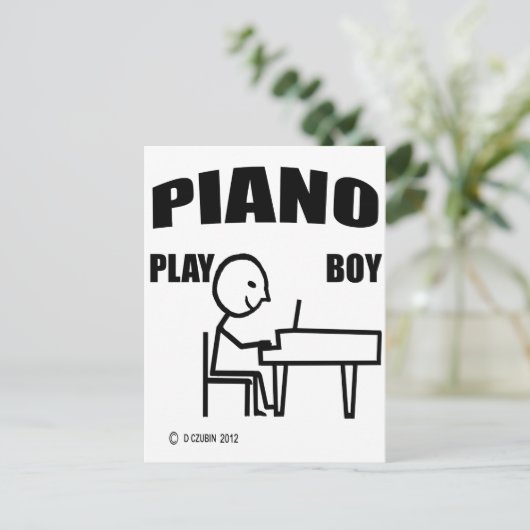 Piano Play Boy Briefkaart (Staand voorkant)