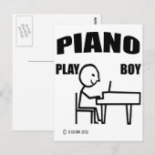 Piano Play Boy Briefkaart (Voorkant / Achterkant)