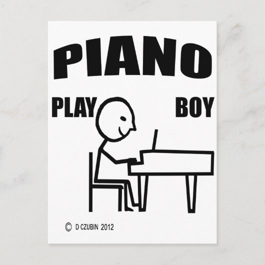 Piano Play Boy Briefkaart (Voorkant)