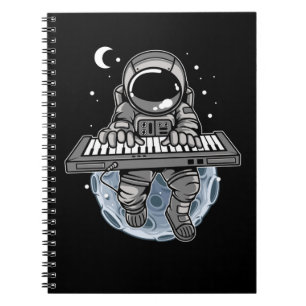 Piano Player Astronaut Music Instrument Cosmonaut Notitieboek