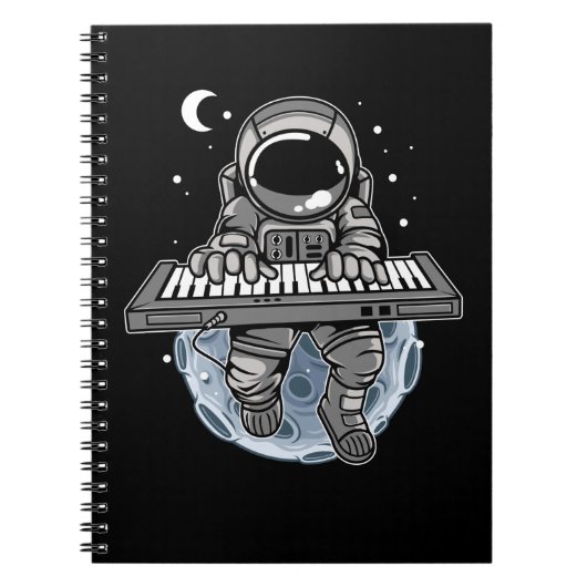 Piano Player Astronaut Music Instrument Cosmonaut Notitieboek (Voorkant)