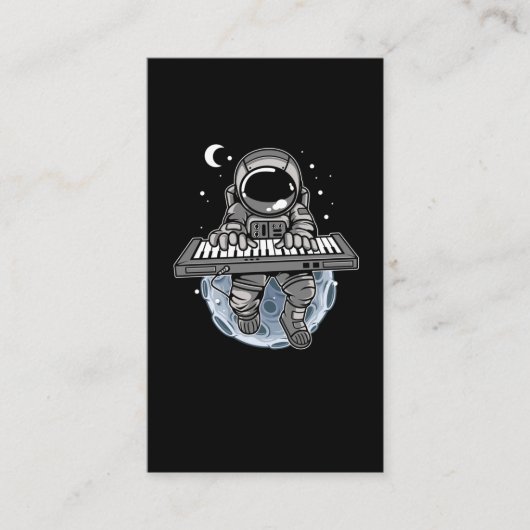 Piano Player Astronaut Music Instrument Cosmonaut Visitekaartje (Voorkant)