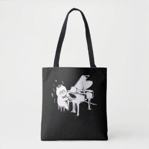 Piano Player Cat Music Teacher Pet Lover Tote Bag