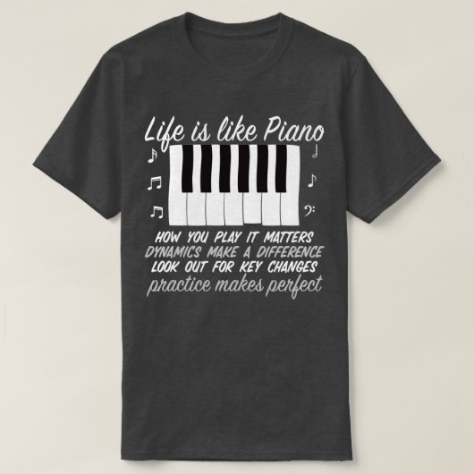 Piano Player-docer-toetsenbord met cadeautoetsenbo T-shirt (Design voorkant)