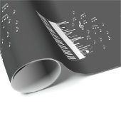 Piano Player Flying Muzieknoten Bird Pianist Cadeaupapier (Rol Hoek)